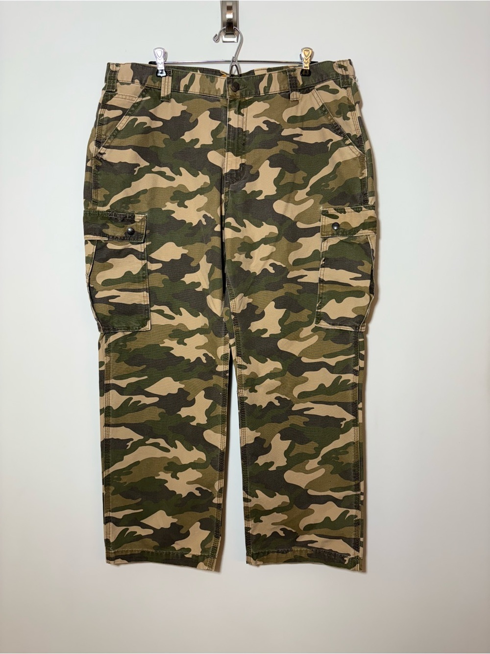 Vtg Carhartt Duck Camo Pants Size 40X30 Canvas Hunting Woodland Outdoor